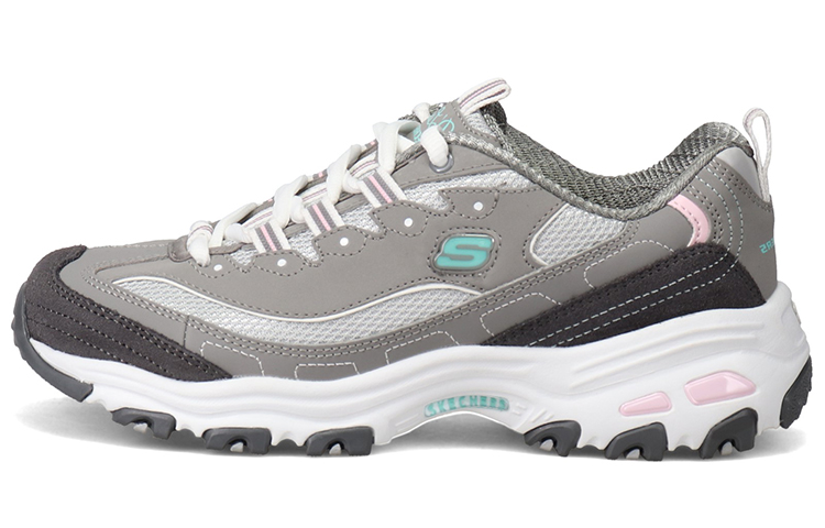 (Women) Skechers D'Lites 1.0 Low-Top Running Shoes Grey 11947-GYLP