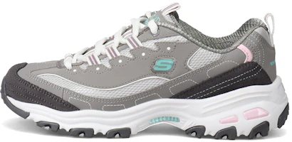 (Women) Skechers D'Lites 1.0 Low-Top Running Shoes Grey 11947-GYLP (Women) Skechers D'Lites 1.0 Low-Top Running Shoes Grey 11947-GYLP