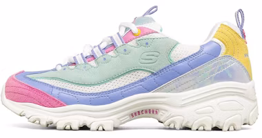 (Women) Skechers D'lites 1.0 Low-Top Running Shoes Blue/Pink/Yellow 149475-WMLT (Women) Skechers D'lites 1.0 Low-Top Running Shoes Blue/Pink/Yellow 149475-WMLT