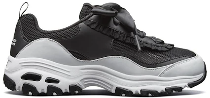 Order (Women) Skechers D'Lites 1.0 Low-Top Running Shoes Black/White 66666193-BKW