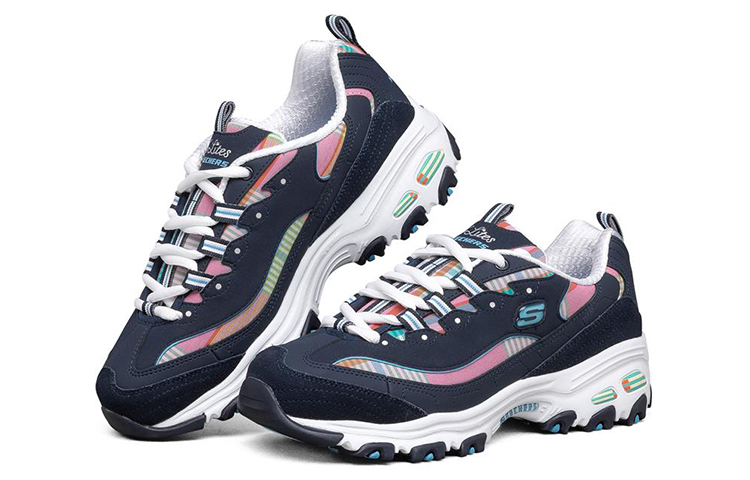 Lookbook (W) Skechers D'Lites 1.0 Sepatu Lari Rendah Biru 149467-NVMT