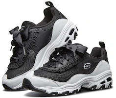 Lookbook (Women) Skechers D'Lites 1.0 Low-Top Running Shoes Black/White 66666193-BKW