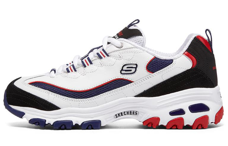 (Women) Skechers D'Lites 1.0 Low-tops Sport Shoes Navy-Blue 'White Navy Blue Red' 149781-WNVR