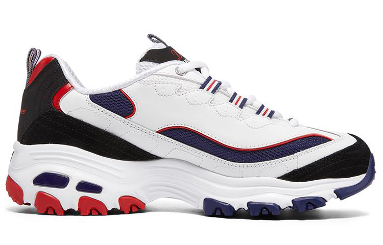 Lookbook (Women) Skechers D'Lites 1.0 Low-tops Sport Shoes Navy-Blue 'White Navy Blue Red' 149781-WNVR