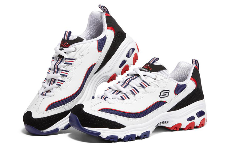 Shop (Women) Skechers D'Lites 1.0 Low-tops Sport Shoes Navy-Blue 'White Navy Blue Red' 149781-WNVR