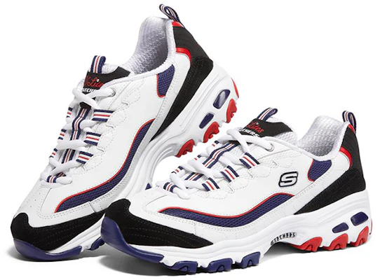 (Women) Skechers D'Lites 1.0 Low-tops Sport Shoes Navy-Blue 'White Navy Blue Red' 149781-WNVR Shop (Women) Skechers D'Lites 1.0 Low-tops Sport Shoes Navy-Blue 'White Navy Blue Red' 149781-WNVR