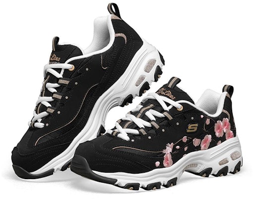 (Women) Skechers D Lites 1.0 Running Shoes Black 149239-BKPK Lookbook (Women) Skechers D Lites 1.0 Running Shoes Black 149239-BKPK