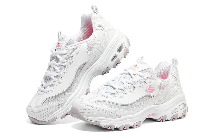 Lookbook Skechers D‘Lites 1.0 低筒老爹鞋 女款 白粉
