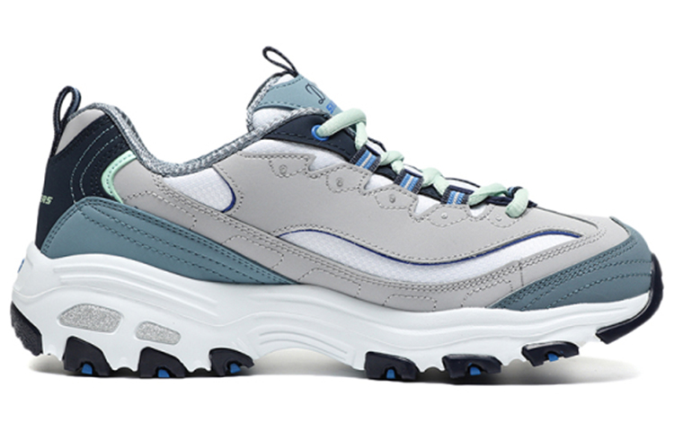 Lookbook (Women) Skechers D Lites 1.0 Low Running Shoes Grey/Blue 13143-GYBL