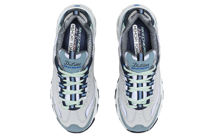 Purchase (Women) Skechers D Lites 1.0 Low Running Shoes Grey/Blue 13143-GYBL