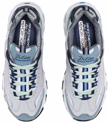 (Women) Skechers D Lites 1.0 Low Running Shoes Grey/Blue 13143-GYBL Purchase (Women) Skechers D Lites 1.0 Low Running Shoes Grey/Blue 13143-GYBL