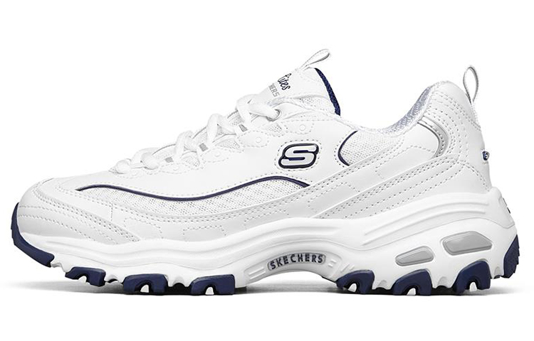 (Women) Skechers D'Lites 1.0 low running Shoes White/Blue 99999863-WNV