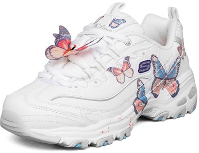 Skechers D‘LITES 1.0 低筒 運動休閒鞋 女款 白彩蝴蝶 Lookbook Skechers D‘LITES 1.0 低筒 運動休閒鞋 女款 白彩蝴蝶