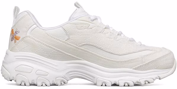 Lookbook (Women) Skechers D'Lites 1.0 Low Running Shoes White 149465-WHT