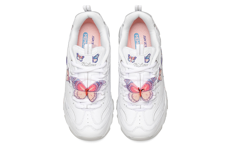 Shop Skechers D‘LITES 1.0 低筒 運動休閒鞋 女款 白彩蝴蝶