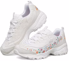 Shop (Women) Skechers D'Lites 1.0 Low Running Shoes White 149465-WHT