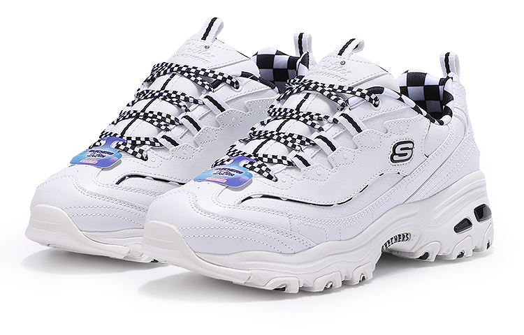 Lookbook (W) Skechers D'Lites 1.0 Sepatu Rendah Putih 149227-WBK