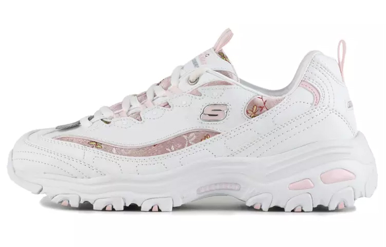 (Women) Skechers D Lites 1.0 low Shoes White/Pink 88888396-WLPK