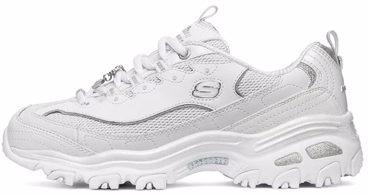 White and 2025 silver skechers