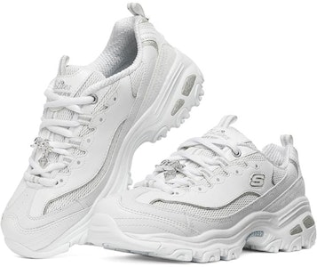 (W) Skechers D'lites 1.0 白色/银色 12241-WSL Lookbook (W) Skechers D'lites 1.0 白色/银色 12241-WSL