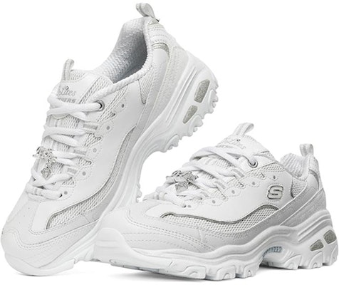 (Women) Skechers D lites 1.0 White/Silver 12241-WSL Lookbook (Women) Skechers D lites 1.0 White/Silver 12241-WSL