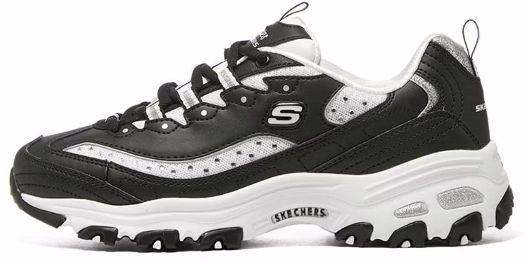women-skechers-d-lites-1-0-low-top-black-and-white-149925-bkw