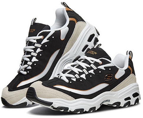 (W) Sepatu Lari Skechers D Lites 1.0 Low-Top Hitam/Emas 66666228-BKGD Lookbook (W) Sepatu Lari Skechers D Lites 1.0 Low-Top Hitam/Emas 66666228-BKGD