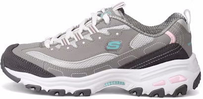 (Women) Skechers D'Lites 1.0 Low-Top Running Shoes Grey 11947-GYLP (Women) Skechers D'Lites 1.0 Low-Top Running Shoes Grey 11947-GYLP