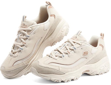 (W) Skechers D'Lites 1.0 'Putih Merah Jambu' 896145-NAT Lookbook (W) Skechers D'Lites 1.0 'Putih Merah Jambu' 896145-NAT