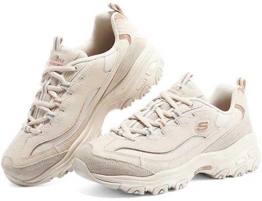 (W) Skechers D'Lites 1.0 'Putih Pink' 896145-NAT Lookbook (W) Skechers D'Lites 1.0 'Putih Pink' 896145-NAT