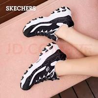 (Women) Skechers D Lites 1.0 Running Shoes 'Black White' 13168-BKW (Women) Skechers D Lites 1.0 Running Shoes 'Black White' 13168-BKW