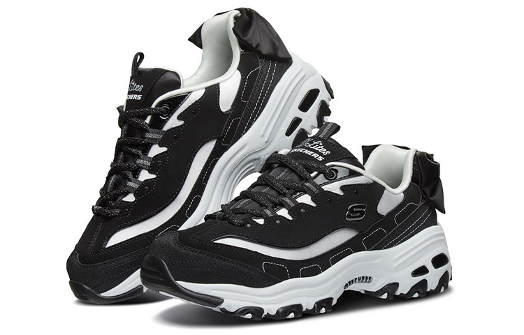 Lookbook (W) Sepatu Lari Skechers D Lites 1.0 'Hitam Putih' 13168-BKW