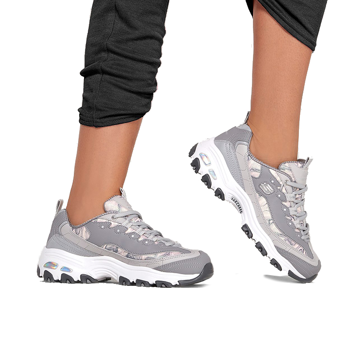 (W) Skechers D lites 1.0 Running Shoes Grey/White 圖 6