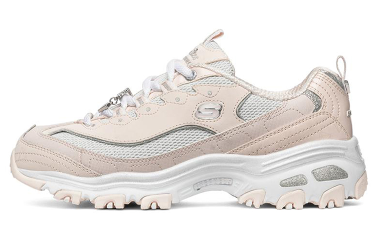 (W) Skechers D'lites 1.0 Running Shoes White/Pink