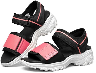 (W) 스케쳐스 딜라이트 1.0 샌들 블랙/핑크 (Skechers D'Lites 1.0 Sandal Black/Pink) 119239-BKPK Lookbook (W) 스케쳐스 딜라이트 1.0 샌들 블랙/핑크 (Skechers D'Lites 1.0 Sandal Black/Pink) 119239-BKPK