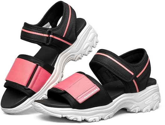 (W) Skechers D'Lites 1.0 Sandal Hitam/Merah Jambu 119239-BKPK Lookbook (W) Skechers D'Lites 1.0 Sandal Hitam/Merah Jambu 119239-BKPK