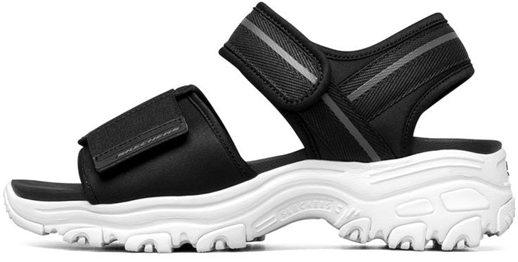 women-skechers-d-lites-1-0-sandals-black-white-119239-bkw