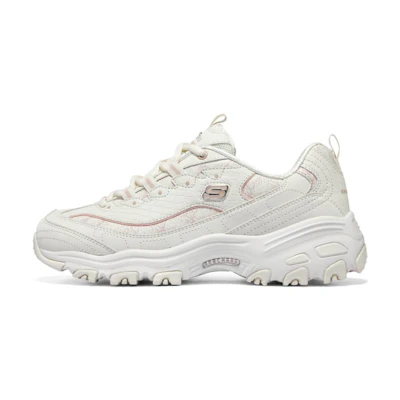 (W) Skechers D'Lites 1.0 Shoes 'White Pink'