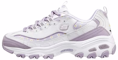 (Women) Skechers D'Lites 1.0 Shoes 'White Purple' 896180-WLV (Women) Skechers D'Lites 1.0 Shoes 'White Purple' 896180-WLV