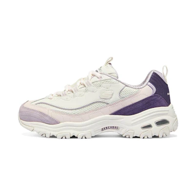 (W) Skechers D'Lites 1.0 Shoes 'White Purple Pink'
