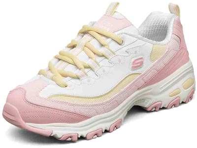 Lookbook (Women) Skechers D'Lites 1.0 Sneakers Pink/Yellow 149906-PKYL