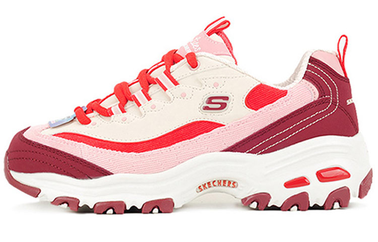 (W) Skechers D Lites 1.0 Splicing Dad Shoes Red/Pink