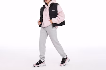 Order (Women) Skechers D'lites 1.0 Sports Shoes Black/Pink 13171-BKPK