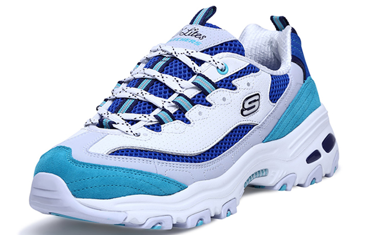 (W) Skechers D'lites 1.0 White/Blue 圖 3