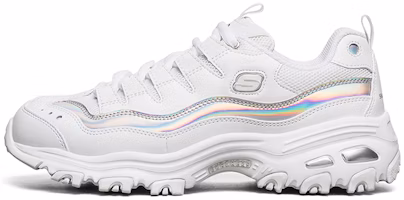 (Women) Skechers D'lites 1.0 White/Silver 13160-WSL (Women) Skechers D'lites 1.0 White/Silver 13160-WSL