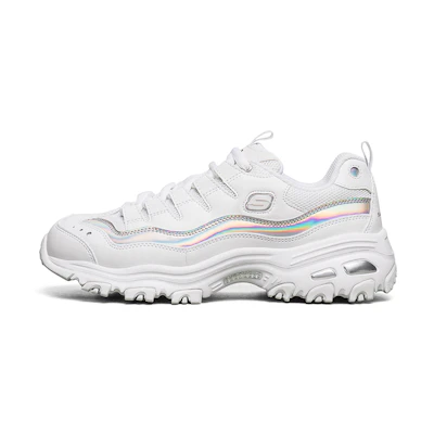 (W) Skechers D'lites 1.0 White/Silver