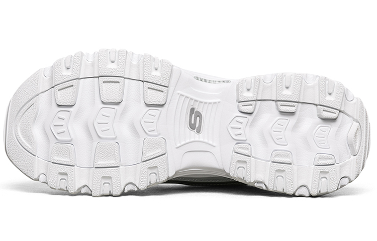 Shop (Women) Skechers D'lites 1.0 White/Silver 13160-WSL