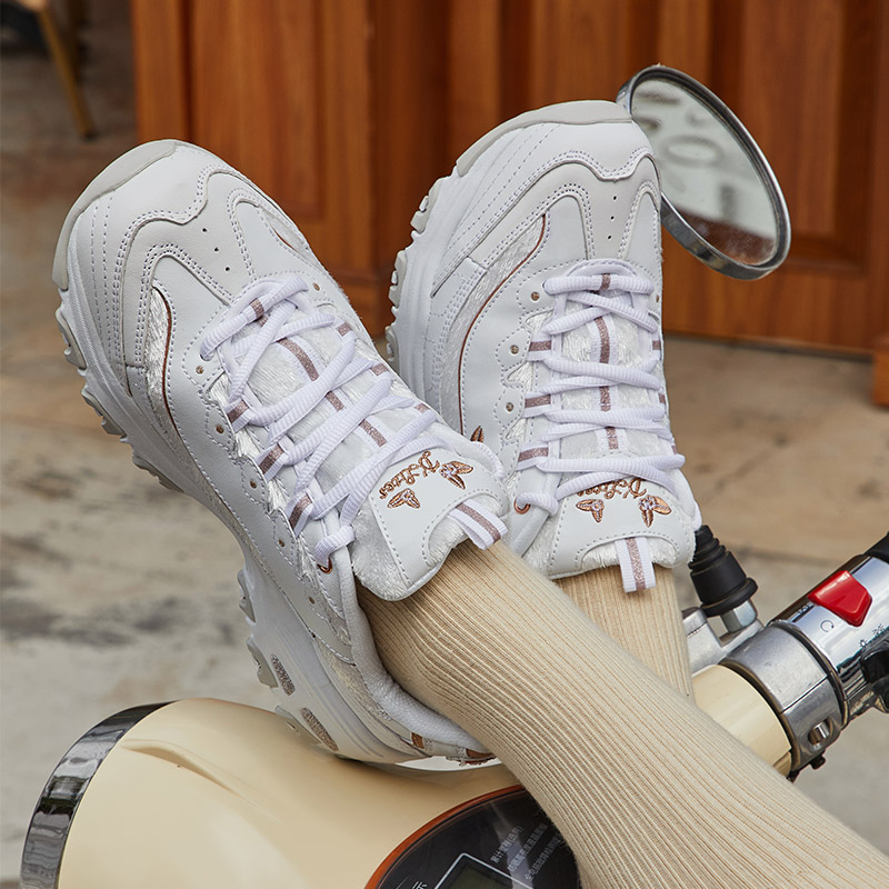 Cheap (W) Skechers D'lites 1.0 'Putih Emas Mawar' 13170-WTRG