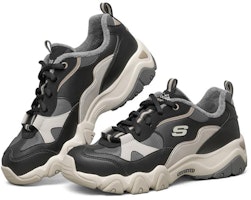 (W) 스케쳐스 딜라이트 2.0 스포츠 슈즈 블랙/화이트/그레이 66666313-BKNT Lookbook (W) 스케쳐스 딜라이트 2.0 스포츠 슈즈 블랙/화이트/그레이 66666313-BKNT