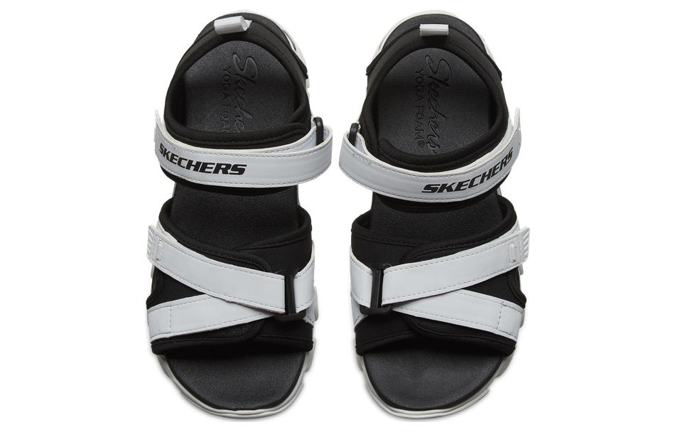 Lookbook Skechers D'lites 2.0 潮流百搭魔術貼運動涼鞋 女款 黑白